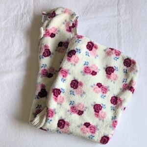 Hudson Baby XL 18-24M Rose Floral Fluffy Fleece Zipper Sleep Sack Wearable